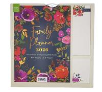 2026 Family Wall Calendar Family Organiser Year Planner, 5 Column Layout, Shopping List and Notepad, Garden Flowers Design