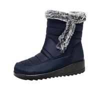 2026 Fashion Pair Men Women Winter Waterproof Wedges Zip Keep Warm Snow Boots Comfortable Mid Boots Shoes, blue, 10 UK