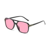 2026 Fashion Square Sunglasses For Women Glasses Female Black Yellow Double Bridges