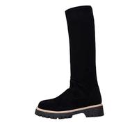 2026 Fashion Stretch Slim Fit Knee High Boots with Round Toe and Platform for Comfortable Stylish Footwear (Black, 5.5)