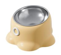 2026 Feeding Bowl Design for Cats with Sturdy Base, Sturdy Base, Raised Bowl for Indoor Outdoor, Unique Cat Bowl, Cat Bowls Stainless Steel, Raised (Yellow, 10 x 18 cm)