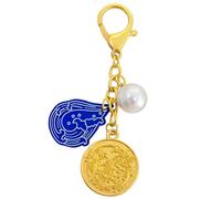 2026 Feng Shui Annual Wealth Amulet Keychain Wave Pearl Keyring w5733, Blue, 11.3*3.5cm/4.44*1.37in