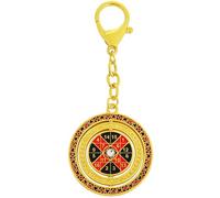 2026 Feng Shui Number 9 Twirling Wealth Keychain Black and Red Rotating Number Disc Keyring w5771, Gold, 12*5cm/4.72*1.96in