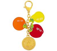 2026 Feng Shui "Tai Kat Tai Lay" Apple shape Amulet Keychain Symbols Chinese Art Bring Good Luck w5741, Red, 13*3.5cm/5.11*1.37