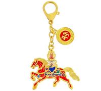 2026 Feng Shui Victory Windhorse Amulet Keychain Symbols of Success Bring Good Luck w5747, Red, 12*6.3cm/4.72*2.48in