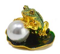 2026 Fengshui Three Legged Toad with Giant Pearl Figurine Symbolizes Accumulated Riches w5706