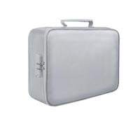 2026 Fire Proof Documents Storage Box, Large Capacity 3-Layer Fireproof Document Bag,Waterproof Double Zipper with Code Lock for Passports Documents Contract Certificates (GY)