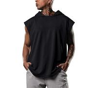 2026 Fitness T-Shirt for Men, Training Jumper, Sports, Leisure, Sleeves, Hooded Vest, Plain Vest for Men, Tank Top Without Cutout, black, XXL