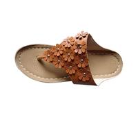 2026 Flip Flops for Women Orthopedic Sandals Arch Support Non-Slip Beach Shoes Soft Flower Bohemian Toe Post Slippers Bohemian Walking Thongs Sandals Ladies Summer Lightweight Shoes for Outdoor