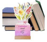 2026 Floral Desk Calendar | Mini Standing Calendar Decorative with Flowers | Desk Decoration Planner | Christmas Valentine's Birthday Party