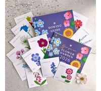 2026 Floral Wall Calendar, A5 opens to A4, wiro bound,12 packets of individual seed packets to grow your own flower garden, sowing guide & gift box. Gardening gift