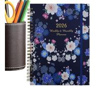 2026 Flowers Diary - Daily Planner, A5 Ring Binder Planner, 2026 Schedule Notebook, 365-Day Daily Work Schedule Notebook | Portable Journal Academic For College Nursing Business Offices Home