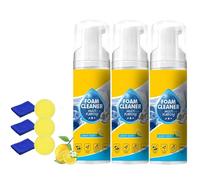 2026 Foam Cleaner Spray, 4-in-1 Multi-enzyme Foam Cleaner 5oz, Foam Cleaner All-purpose Deep Cleaning Spray, Powerful Cleaning, No-Rinse, Lemon Fresh Scent for Car Interior, Kitchen Gre, 150ml (3PC)