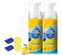 2026 Foam Cleaner Spray, 4-in-1 Multi-enzyme Foam Cleaner 5oz, Foam Cleaner All-purpose Deep Cleaning Spray, Powerful Cleaning, No-Rinse, Lemon Fresh Scent for Car Interior, Kitchen Gre, 150ml (2PC)