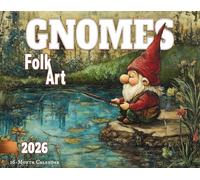 2026 Folk Art Gnomes Wall Calendar 16-Month X-Large Size 14x22, Garden Gnomes Calendar by The KING Company-Monster Calendars