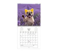 2026 French Bulldog Calendar - Monthly Wall Planner with Thick Paper, Illustrations, Space for Notes, Marked Holidays - for Home, Office, Classroom, Family and Students