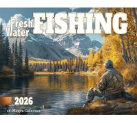 2026 Fresh Water Fishing Illustrated Wall Calendar 16-Month X-Large Size 14x22, Fishing Calendar by The KING Company-Monster Calendars