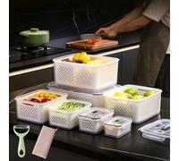 2026 Fruit Storage Containers for Fridge with Removable Colanders (5PCS)