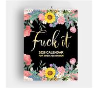2026 Fu-ck It Wall Calendar for Tired-Ass Woman, Here We Go Again 2026 Calendar, Home Office Hanging Calendar 2026, Swear Word Monthly, Funny Festival Party Gift for Wome (Black)