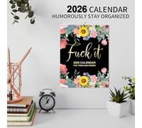 2026 Fu-ck It Wall Calendar for Tired Women, Home Office Hanging Wall Calendar, Funny Swear Word Monthly Calendar Gag Gift for Women