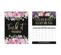 2026 Fuck It Calendar for Tired Women January 2026 - December 2026 Funny Wall Planner Monthly Twin Wire Spiral Binding Calendar for Home Office School (FuckItCalendar502)