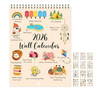 2026 Fun Activity Wall Calendar: Ditch Boring Days - Turn 365 Days Into Tiny, Joyful Rituals, 12 Month Activities Planner List Wall Calendar, Grid Monthly Activities Planner for Home Office (1PCS)