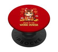 2026 Funny Chinese New Year Work Horse Office Humor Chibi PopSockets Adhesive PopGrip
