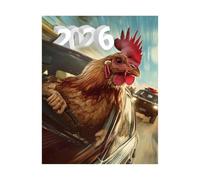 2026 Funny Rooster Calendar, 2026 Rooster Big Cocks Birds Monthly Wall Calendar Unique Bird Watching Birders Joke Gift, Funny 12 Monthly Calendars for Home Office Decor (Blue)