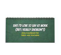 2026 Funny Teacher Swear Rant Desk Calendar, Tear-Off Sheets, 25x12.5cm, Monthly Desk Planner, Calendar Paper Organizer, Writable Surfaces, For Home Classroom Office Women Men School