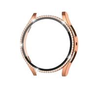 2026 Galaxy Watch 6 40mm Protective Frame with Sparkling Crystal Stones Durable PC Material, Rose Gold, A