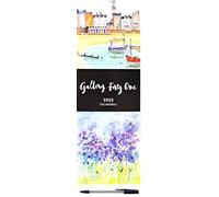 2026 Gallery 41 Tall Slim Wall Calendar Planner Organiser With Pen Art Pictures Illustrated Landscapes Flowers Birds Animals