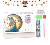 2026 Gem Art Desk Calendar,Diamond Art Painting Manual Rotating Desk C-alendar,Creative Thick Paper C.alendar Ornaments For Girlfriend Colleague Studio School Classroom Offices Home-Flower Animal
