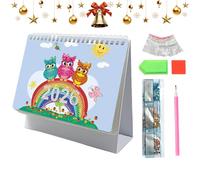 2026 Gem Art Desk Monthly Calendar,Gem Art Painting Desktop Calendar Planner | Craft Decoration Personal Time Management Planner for Planning Goals Organizing Appointments