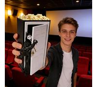 2026 Ghost Face Popcorn Bucket, Scary Microwave Popcorn Popper Bowl, Large Capacity Horror Movie Night Snack Container for Party Decor, Collectible Gift for Home Theater (Multicolor-9.05 in)