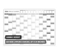 2026 GIANT Monthly Wall Planner, A0 119cm x 84cm | DOUBLE SIDED JUMBO PRINT, Wall Calendar 2026, Year Planner, Full Year to View | Organiser for Office, University, School | Folded (Mono)