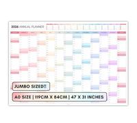 2026 GIANT Monthly Wall Planner, A0 119cm x 84cm | DOUBLE SIDED JUMBO PRINT, Wall Calendar 2026, Year Planner, Full Year to View | Organiser for Office, University, School | Folded (Colorful)