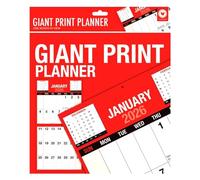 2026 Giant Print Month To View Calendar - Red and Black Wall Planner Hanging Organizer Wall Ideal for Home, Office, School, College