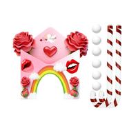 2026 Gingerbread Candy Cane Valentine's Day Golf Game Set - Mini Golf Course with Club & Balls for Family Party, Indoor Home & Office Fun (red-3)