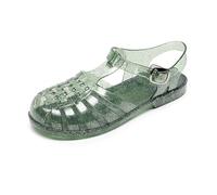 2026 Girls Jelly Sandals Summer Costume Dress Flat Breathable Fisherman Shoes For Girl Closed Toe Beach Flat-Sandals For Toddler Little Kid Big Kids (Dark Green, 6)