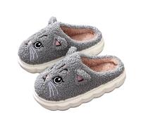 2026 Girls Slippers for Kids Soft Cat Breathable Cozy Indoor Slides Toddler and Boys Comfortable Daily Wear (Grey, 11.5 Little Child)