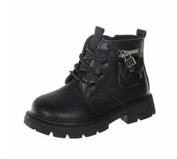 2026 Girls Soft Sole Ankle Boots | Stylish British Kids Style for Ages 2+ | Comfortable, Durable Faux Leather Boots for Everyday Adventures, black, 11.5 UK Child