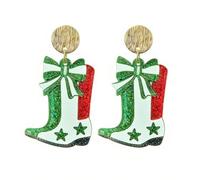 2026 Glitter Acrylic Canada-US-Mexico World Cup Soccer Earrings Game Day Country Earring Patriotic Cheer Gift, S, Zinc, No Gemstone