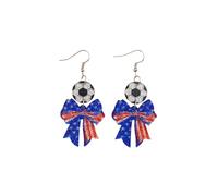 2026 Glitter Acrylic Canada-US-Mexico World Cup Soccer Earrings US Country Flag Earring Patriotic Cheer Gift, S, Zinc, No Gemstone