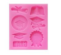 2026 Graduation Baking Mold, Multi Functional Reusable Tool - Silicone Mold for Graduation Baking for Fondant Cupcake Toppers Candy Chocolate Jelly Soap High School College University