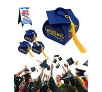 2026 Graduation Candy Box with Tassel Table Centerpieces-Graduation Cap Gift Boxes 30PCS, Hat Decorations Guests Party Favors for Guests, Maroon (Blue 3)