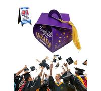 2026 Graduation Candy Box with Tassel Table Centerpieces-Graduation Cap Gift Boxes 30PCS, Hat Decorations Guests Party Favors for Guests, Maroon (Purple)