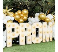 2026 Graduation Decorations - 2.3FT Large PRE-CUT PROM Marquee Light Up Letters Kit - Mosaic Foam Board Sign - Class of 2026 Congrats Party Supplies for Kindergarten Preschool High School College