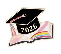 2026 Graduation Enameled Alloy Brooch Pin for Students Celebrating Academic Success Cap Book Chest Pin