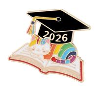 2026 Graduation Enameled Alloy Brooch Pin for Students Celebrating Academic Success Cap Book Chest Pin