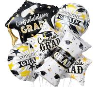 2026 Graduation Foil Balloons Decorations Set, Black Metallic Gold Congrats 2026 GRAD Balloons, 2026 Graduation Balloon for High School College Class of 2026 Graduate Graduation Party Decor Supplies
